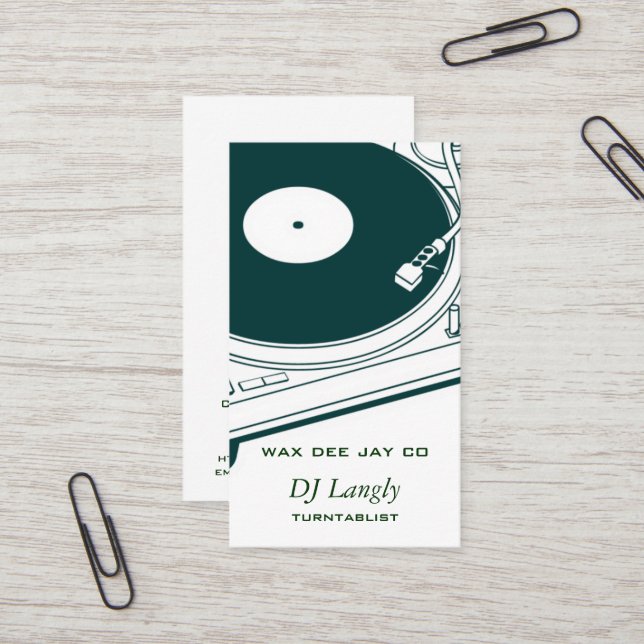 DJ Dee Jay Turntable Business Card (Front/Back In Situ)