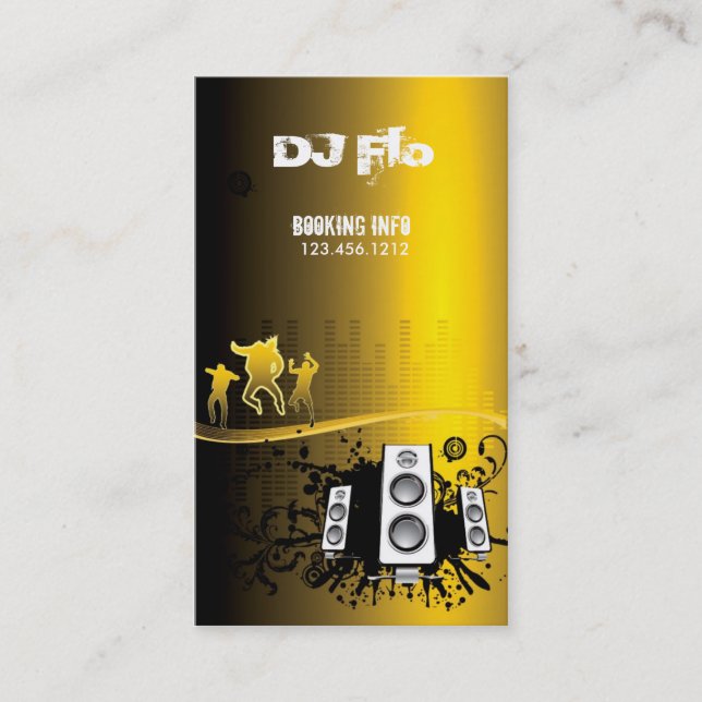 DJ - deejay music coordinator Business Card (Front)