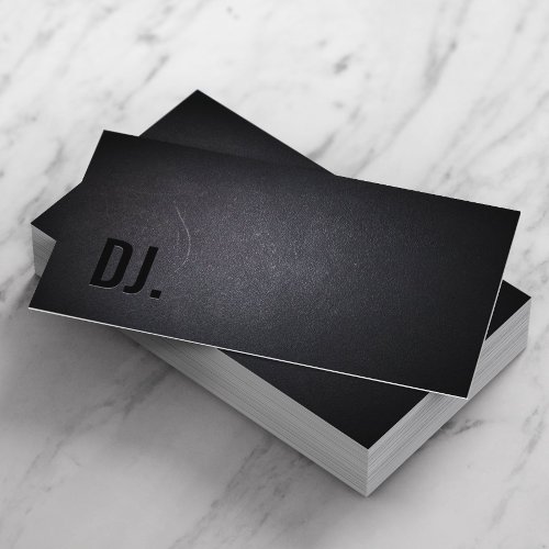 DJ Deejay Professional Black Bold Text Elegant Business Card