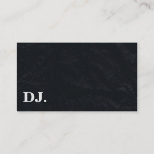 DJ Deejay Professional Bold Text Cool Black Modern Business Card