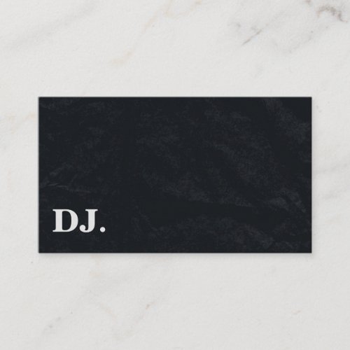 DJ Deejay Professional Bold Text Cool Black Modern Business Card