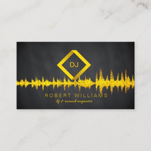 DJ Deejay Professional Gold Faux Music Business Card