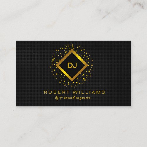 DJ Deejay Professional Gold Faux Music Teacher Business Card