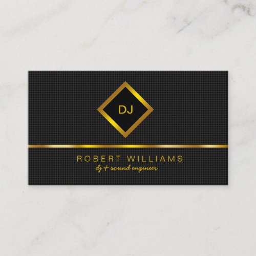 DJ Deejay Professional Gold Faux Music Teacher Business Card