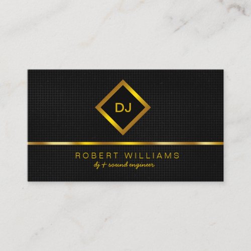 DJ Deejay Professional Gold Faux Music Teacher Business Card