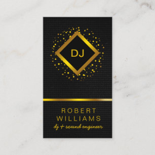 DJ Deejay Professional Gold Faux Music Teacher Business Card