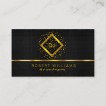 DJ Deejay Professional Gold Faux Music Teacher Business Card