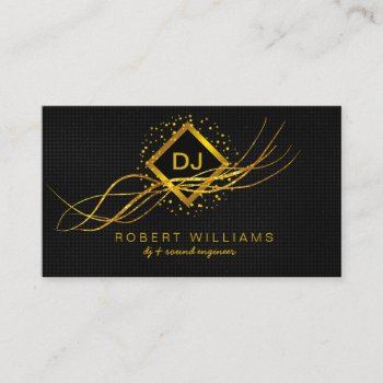 Dj Deejay Professional Gold Faux Music Teacher Business Card by tsrao100 at Zazzle