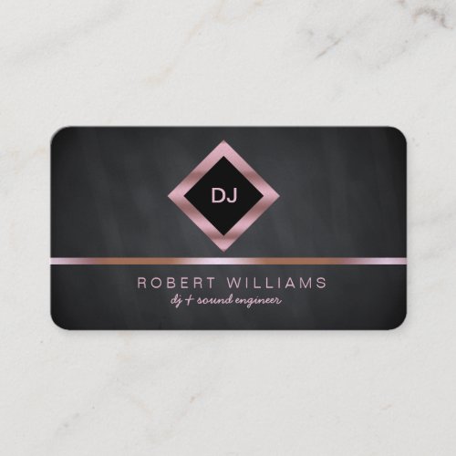 DJ Deejay Professional Rose Gold Faux Music Busine Business Card