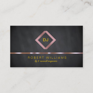 DJ Deejay Professional Rose Gold Faux Music Business Card