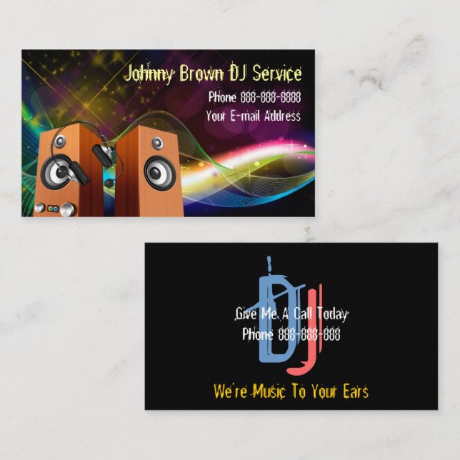 DJ Disc Jockey Business Card (Front/Back)