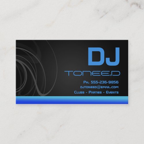 DJ Disc Jockey Business Cards Blue