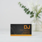 DJ Disc Jockey Business Cards Orange (Standing Front)