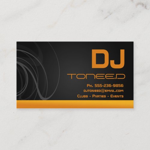 DJ Disc Jockey Business Cards Orange