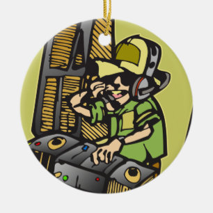 DJ Disc Jockey Ceramic Ornament