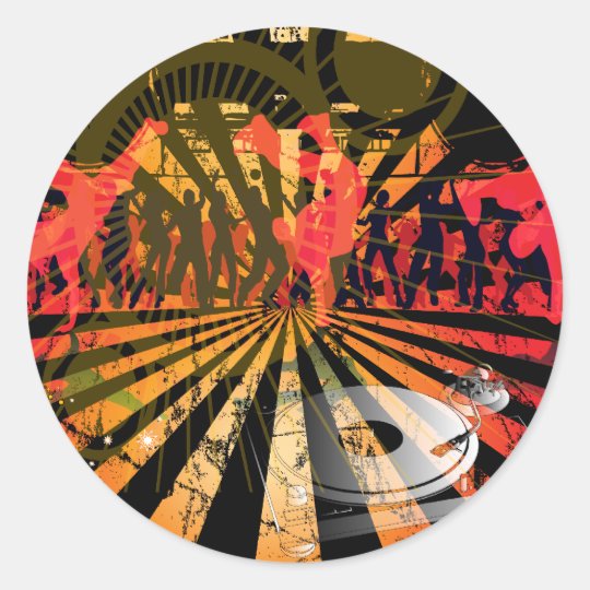 DJ Disc Jockey Customizable Classic Round Sticker