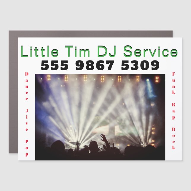 DJ Disc Jockey Electronic 🎧 Custom Music  Car Magnet (Front)
