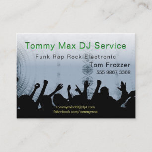 DJ Disc Jockey Funk Rap Rock Photo Template Business Card