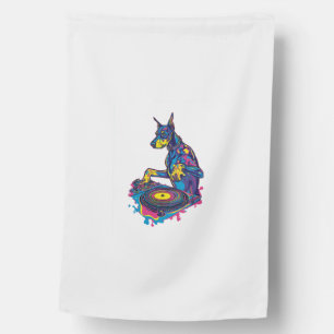 DJ Doberman � Club Vibe Party Dog House Flag