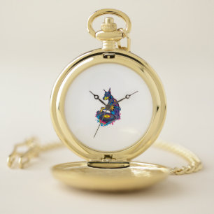 DJ Doberman – Club Vibe Party Dog Pocket Watch