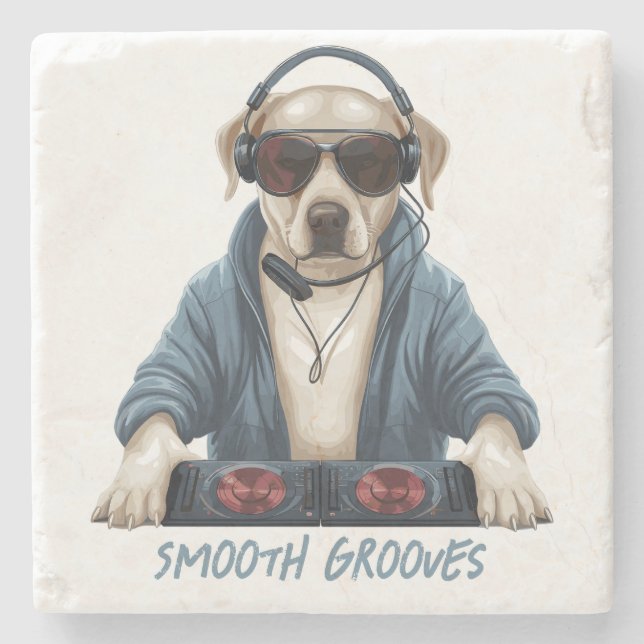 DJ Doggo Stone Coaster (Front)