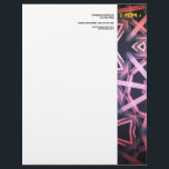 DJ EDM Letterhead<br><div class="desc">A dynamic geometric design featuring electronic dance music motifs. It is captioned with the initials DJ and EDM, name, address and other contact info. Easily personalized, edited and customized.</div>