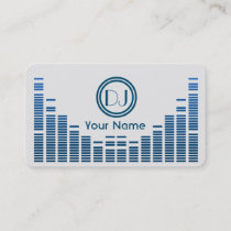 Dj equalizer music play blue shaded business card