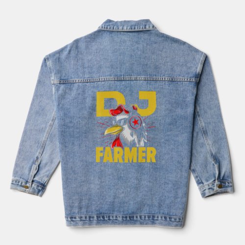 DJ Farmer Graphic Agriculture Agriculteur Farming  Denim Jacket