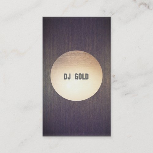 DJ Faux Gold Leaf Circle Wood Music Business Card