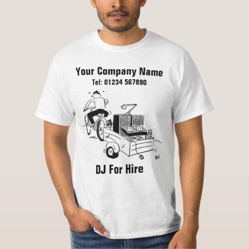 DJ For Hire Cartoon to Personalise T_Shirt