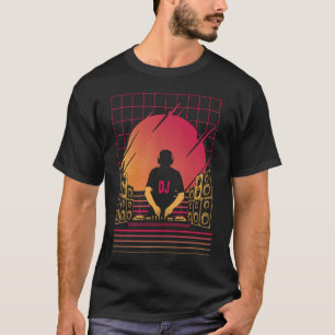 DJ  for Mens Graphic Techno Discjockey Disc Jockey T-Shirt