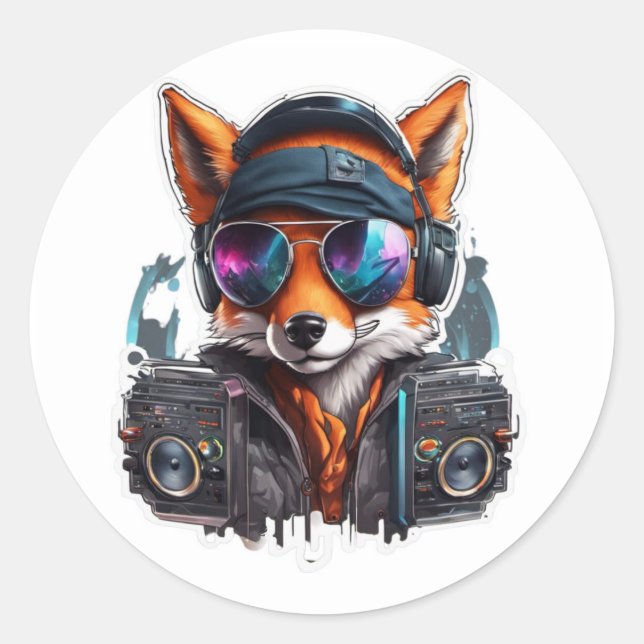 DJ Fox Sticker (Front)