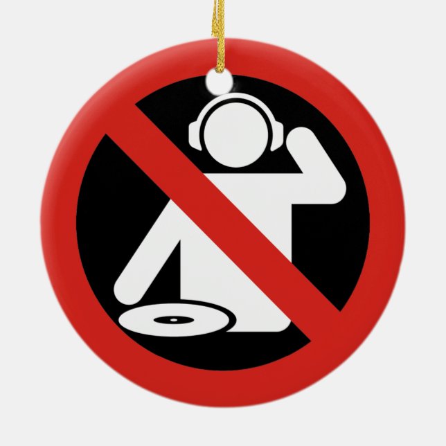 DJ free zone Ceramic Ornament (Back)