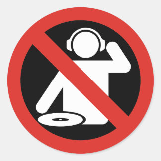 DJ free zone Classic Round Sticker