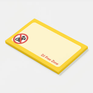 DJ Free Zone Post-it Notes