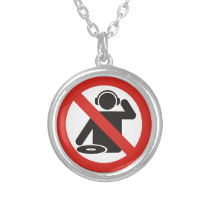 DJ free zone Silver Plated Necklace