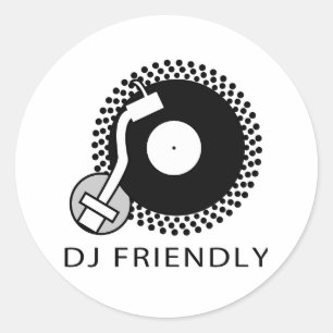 DJ Friendly Classic Round Sticker