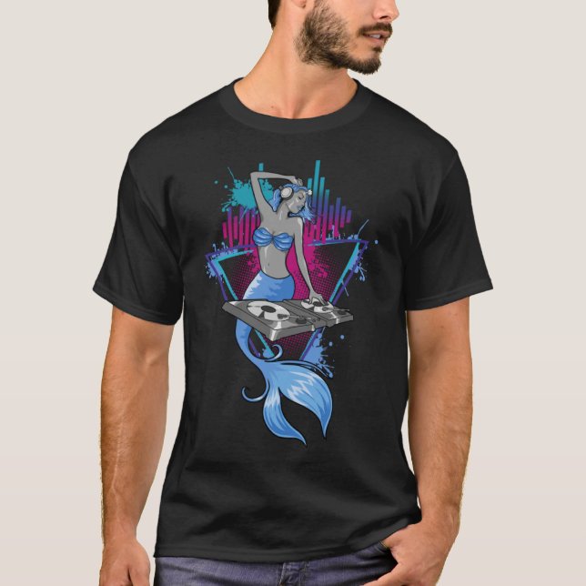 DJ Girl With Headphones Mixer Cute Aesthetic DJ Me T-Shirt (Front)