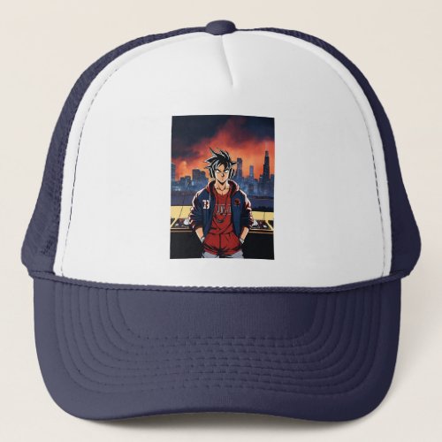 Dj Goku anime style  Trucker Hat