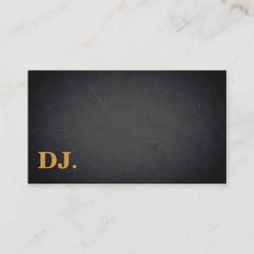 DJ Gold Bold Text Elegant Dark Minimalist Business Card