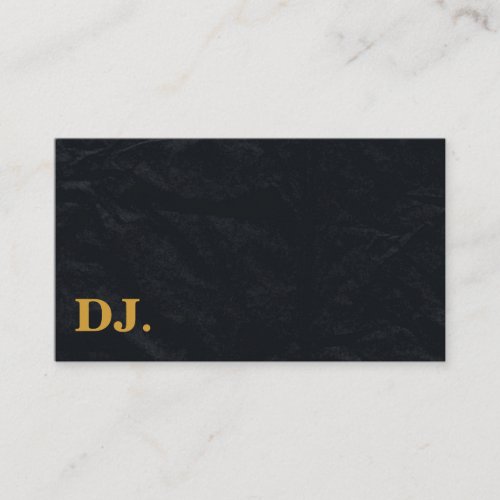 DJ Gold Bold Text Elegant Dark Minimalist Business Card