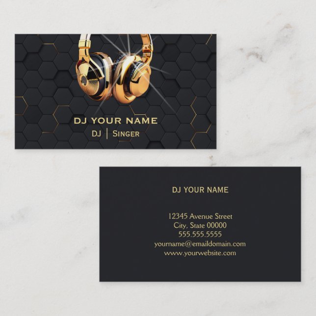 DJ gold Business Card (Front/Back)