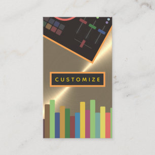 DJ Gold Faux Chrome Mixer Business Card 2019