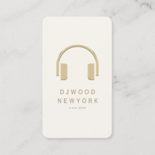 DJ Gold Faux Headphone Business Card
