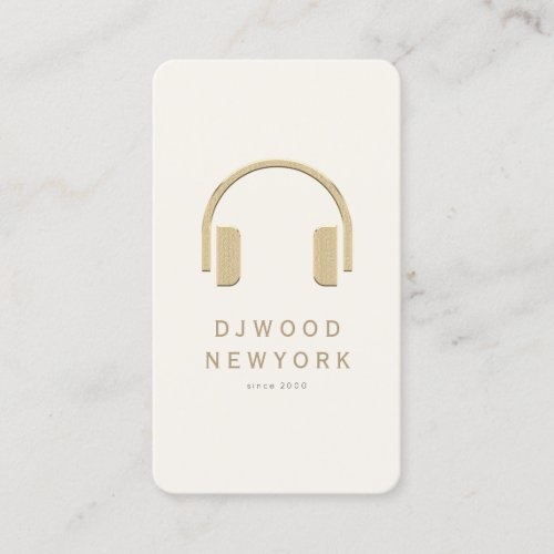 DJ Gold Faux Headphone Business Card