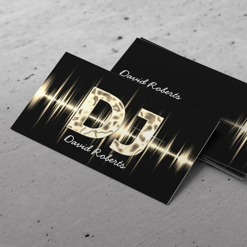 DJ Gold Sound Waves Professional Deejay Music Business Card