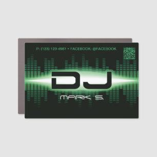 DJ Green Car Magnet with QR code