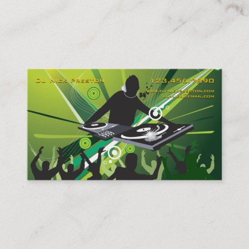 DJ Green Party Business Card