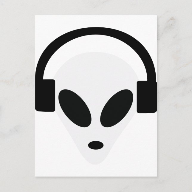 dj headphone alien area 51 postcard (Front)