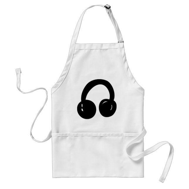dj headphones adult apron (Front)
